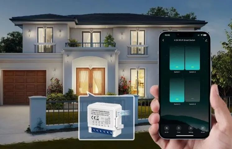 Interruptor De Luz Tuya Wifi 2 Canais Casa inteligente Alexa  Automação Robótica COD-AM590