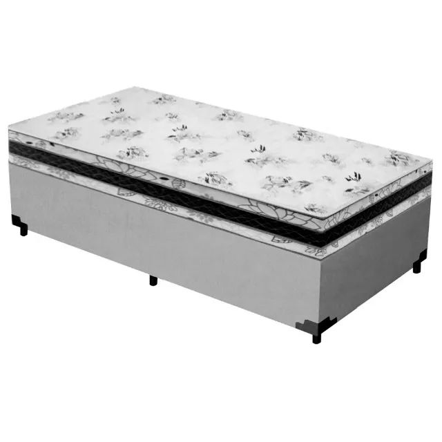 Base Box Solteiro Super Confort Suede + Colchão Solteiro D33 24x88x188 - Foto 3