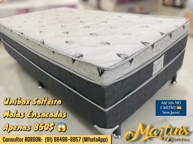CAMA DE SOLTEIRO UNIBOX DE MOLAS ENSACADAS 
