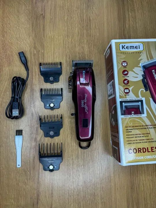 Máquina de Cortar Cabelo Kemei 2600 - Cordless - Profissional - Foto 2