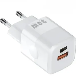 Fonte carregadora para Iphone Kuula, 20w, com entradas USB e Tipo-C.