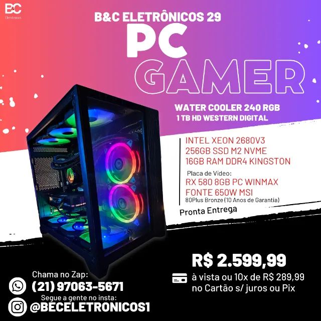 PC Gamer Intel Xeon RX 580 novo  - Foto 2