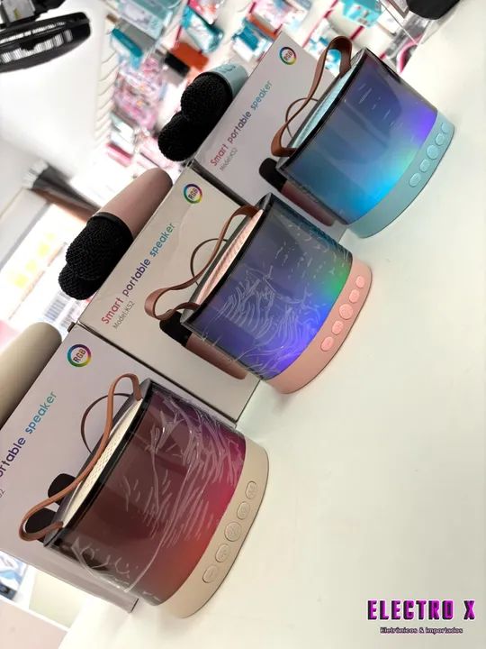Caixa de Som Bluetooth Portátil com Microfone RGB - Foto 2