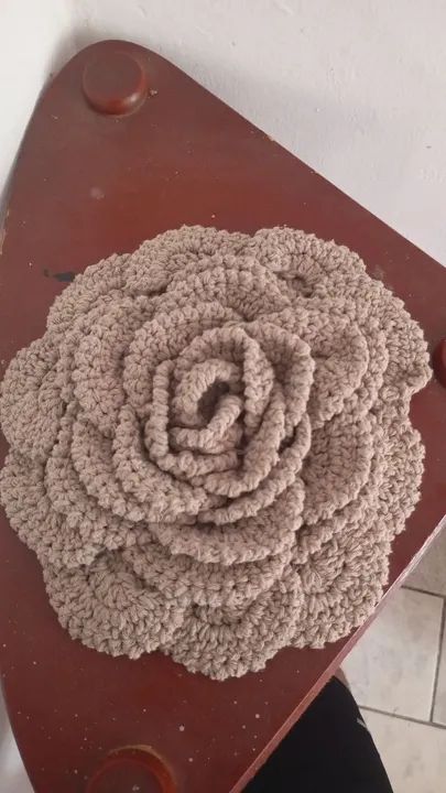 Rosa de Crochê para Decoração