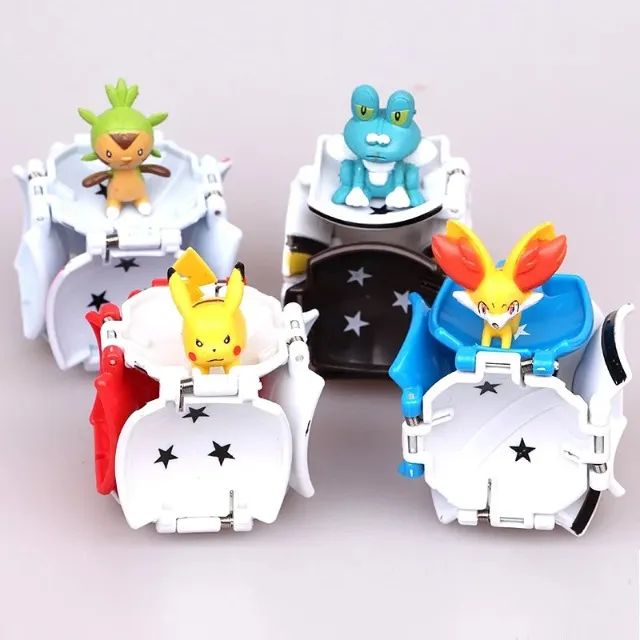 Kit 4 Pokémons com Pokebolas - Pikachu - Quatro Action Figures Bonecos - Foto 3