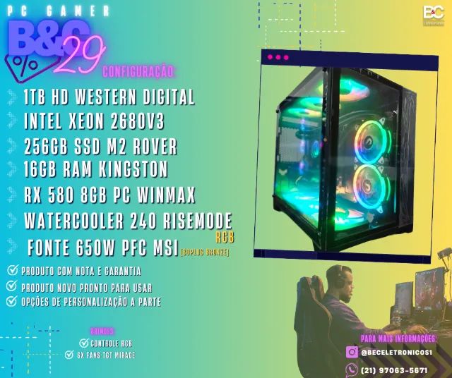 PC Gamer Intel Xeon RX 580 novo  - Foto 4