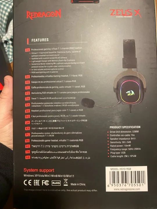 Fone Headset Gamer Redragon Zeus - Foto 5