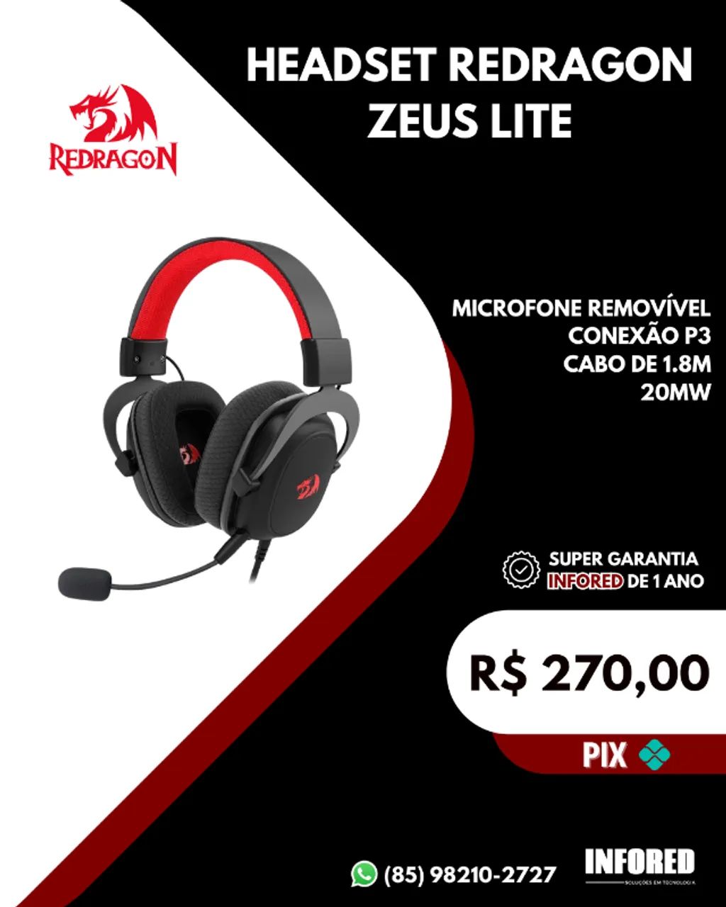 Headset Redragon Zeus lite