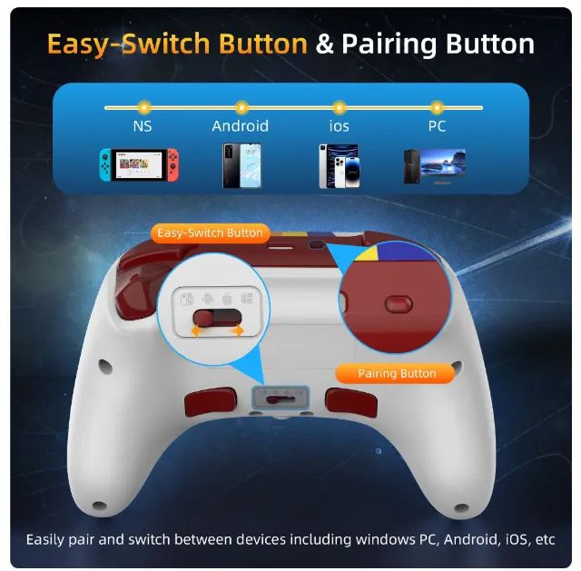 Controle Iine Starfield Hall Effect (PC, switch, android, ios) Bluetooth, wireless - Foto 3