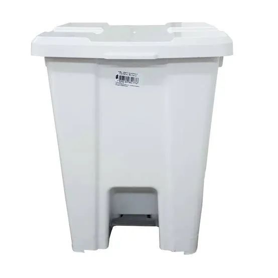 Lixeira Com Pedal Branca 25L Cesto de Lixo Modelo Quadrado com Aro plástico em Promoção