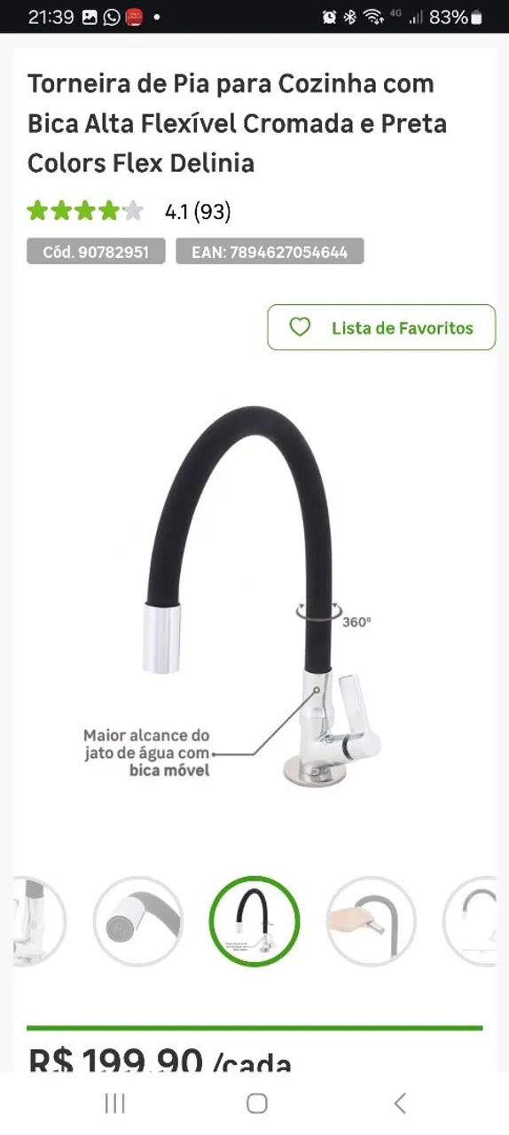 Torneira para Cozinha Colors Flex de mesa - Semi-nova - Foto 4