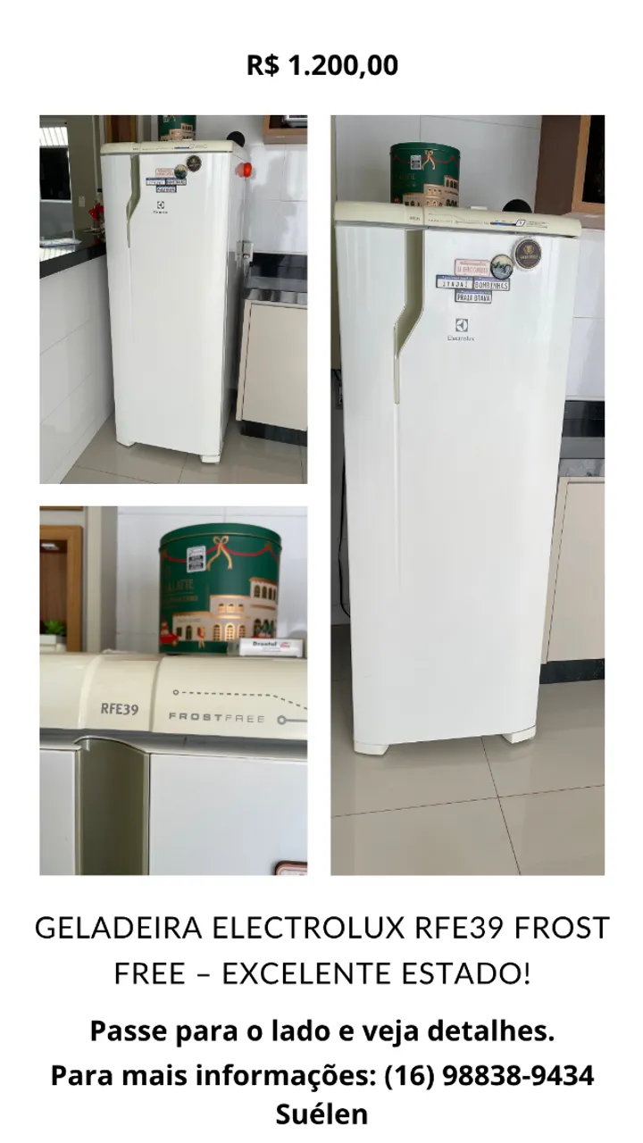 Geladeira Electrolux RFE39 Frost Free - Excelente estado!