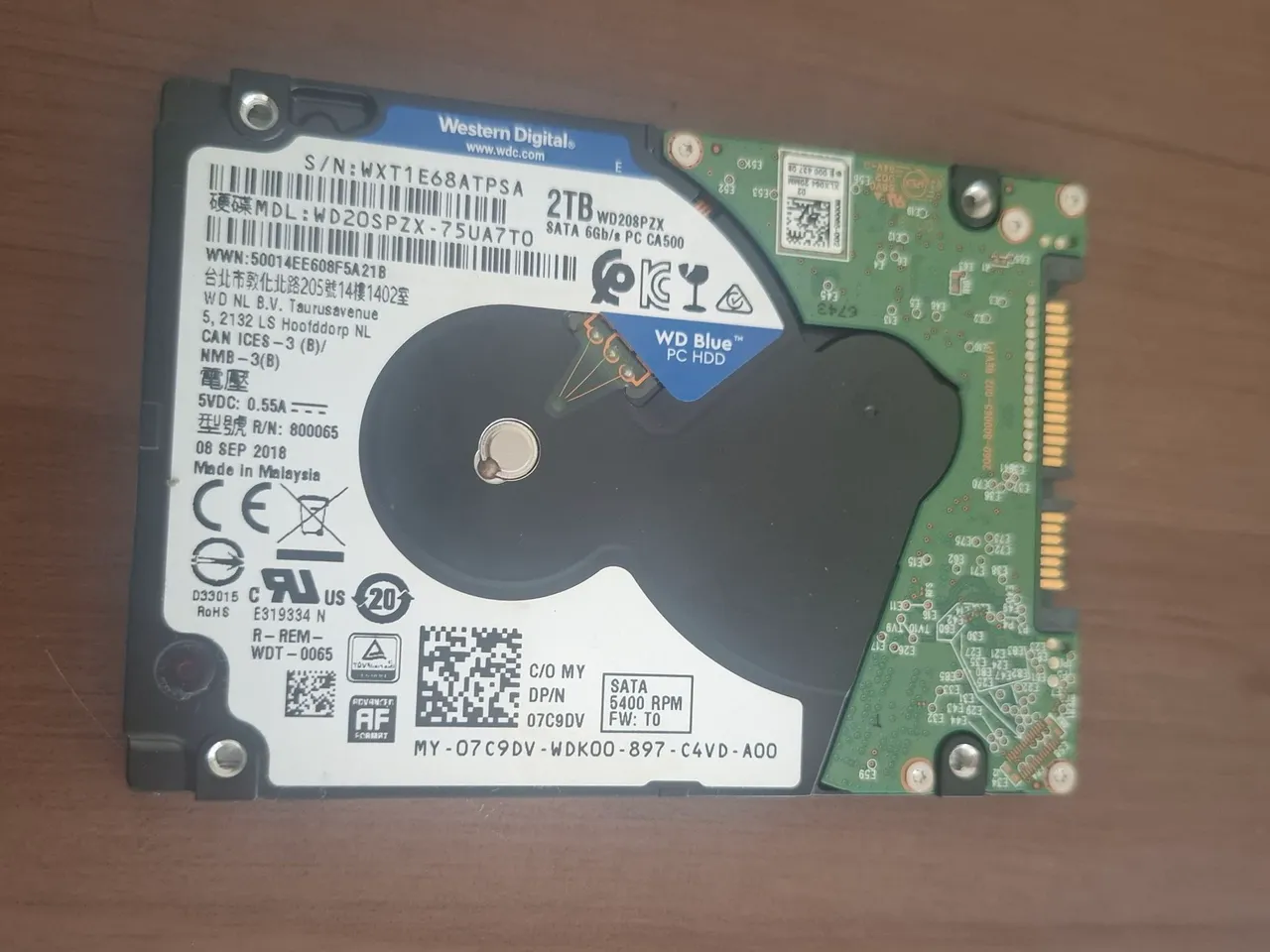 HD Western Digital WD Blue 2TB 5400 RPM Novo com Garantia