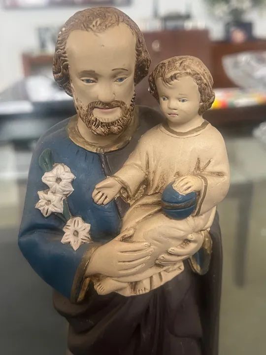 Escultura Estátua de São José em Gesso Pintado (30 cm) - Foto 2