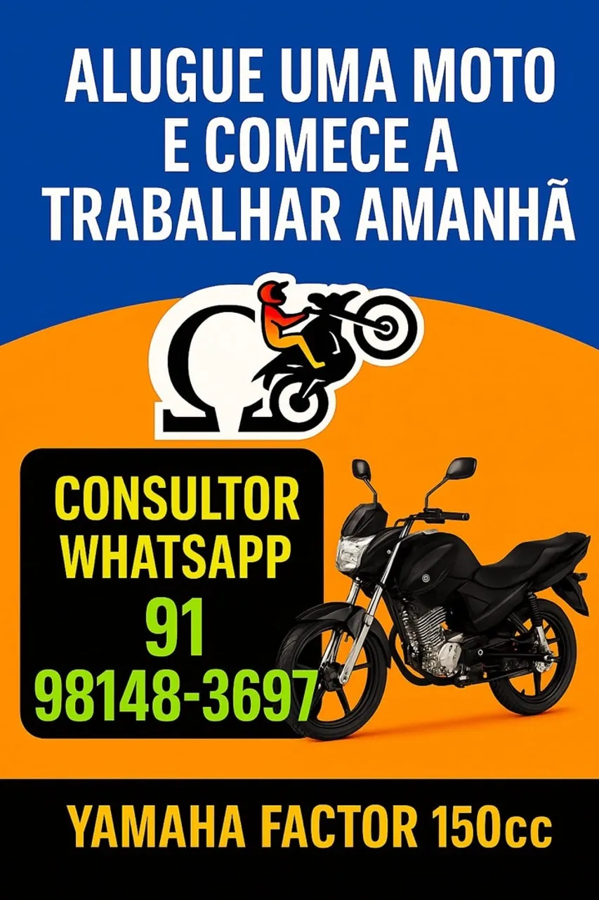 LOCAÇÃO DE MOTO - MENOR PREÇO DO MERCADO - YAMAHA FACTOR 150cc