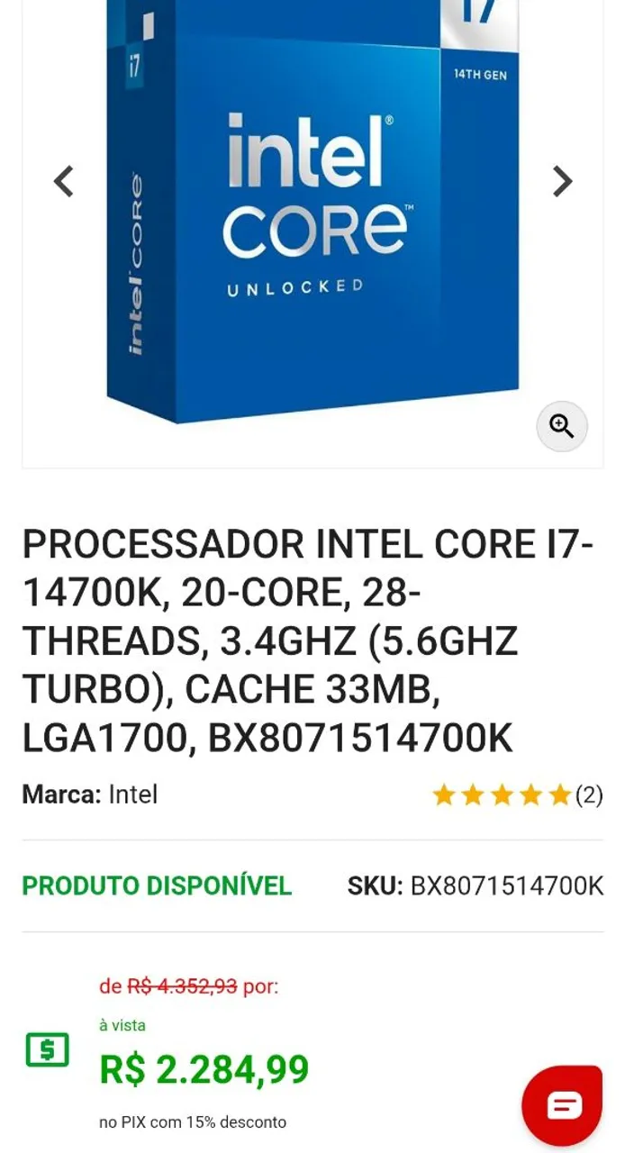 Processador Intel Core i7-14700K