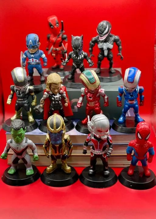 Miniaturas Marvel / Vingadores (Deadpool, Thor, Homem de ferro, Cp América, Hulk, Thanos..