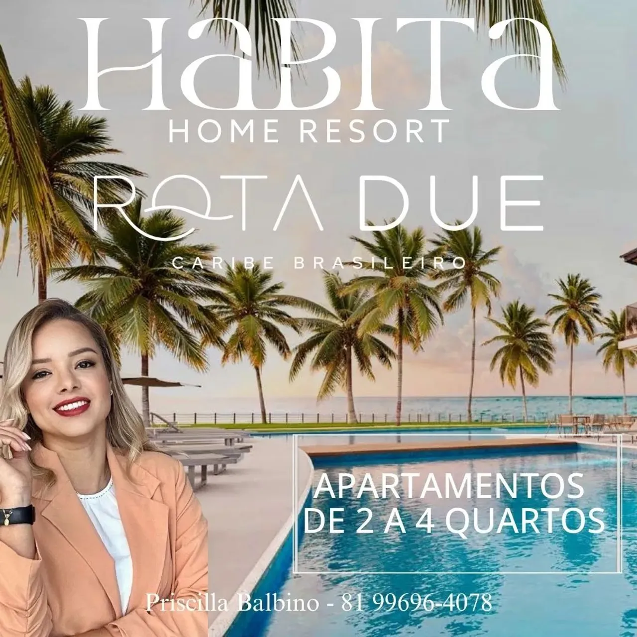 FLATS PORTO DE GALINHAS BEIRA-MAR | HABITÁ HOME RESORT | 3 QUARTOS 80M² | SEU VERDADEIRO P