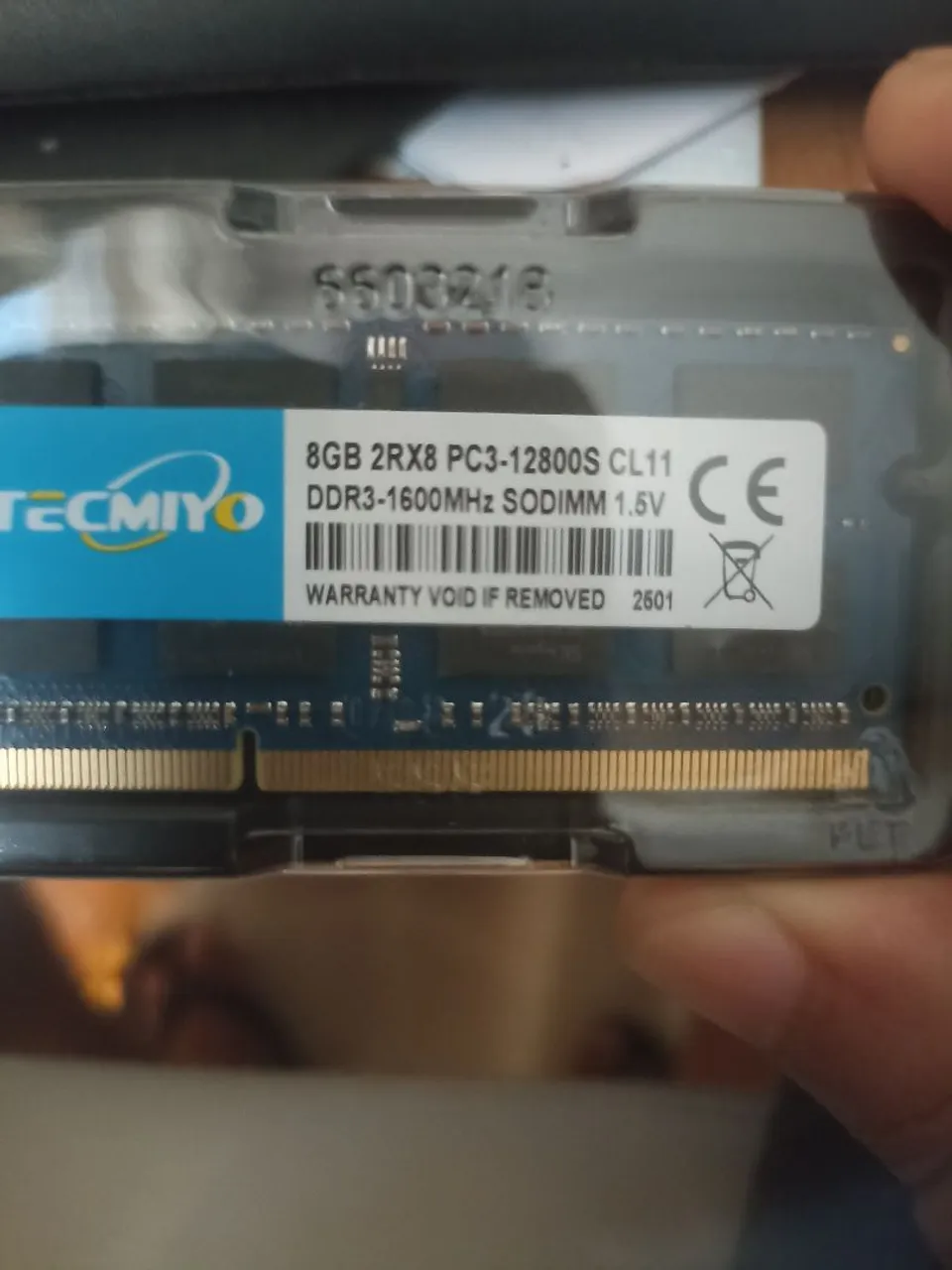 Memória RAM 8GB DDR3 1600MHz SODIMM TECMIYO