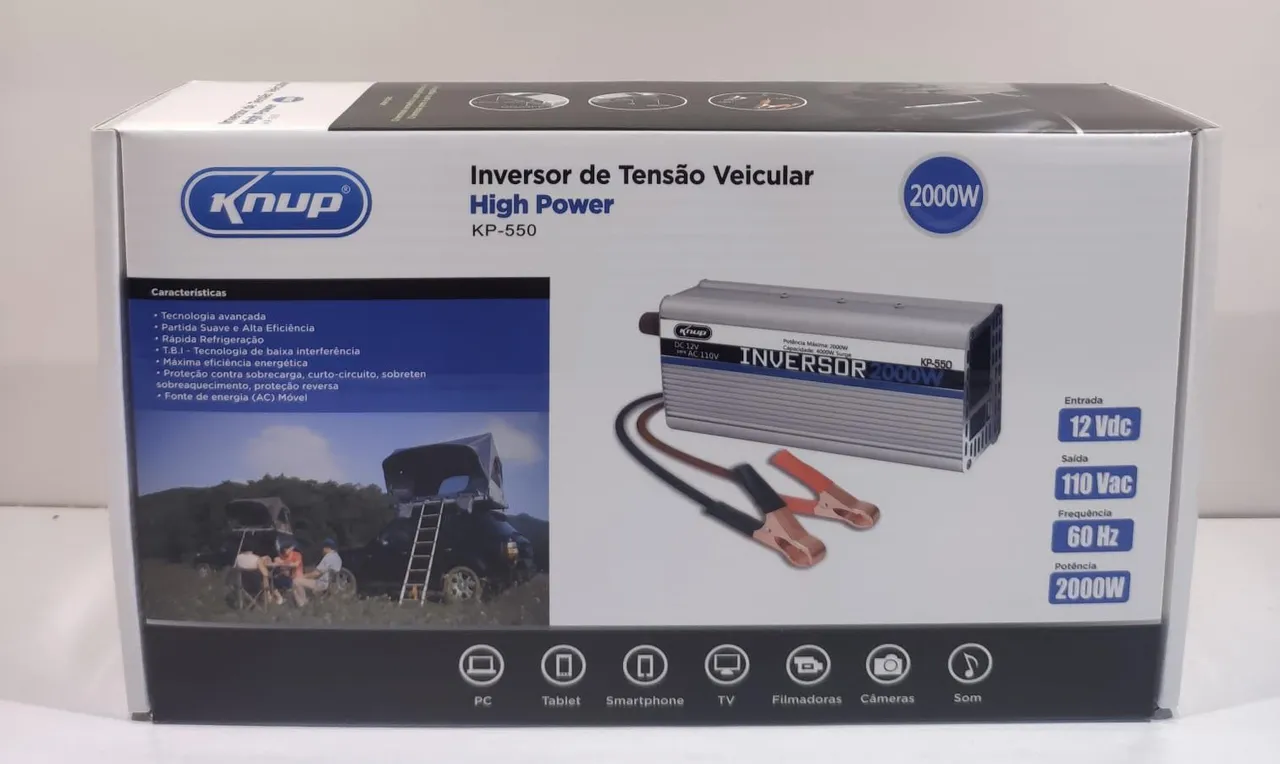 Inversor de Tensão Veicular High Power KP-550 - 2000W