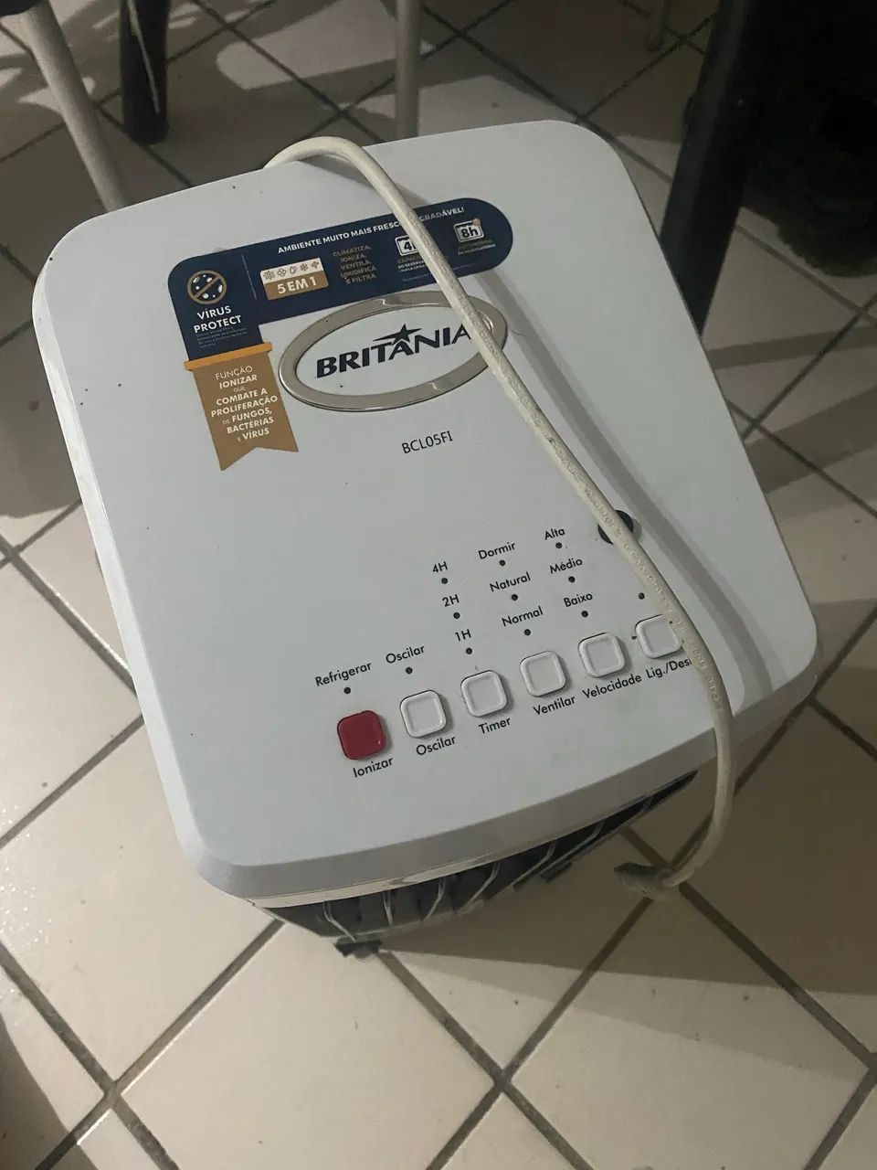 Umidificador Britânia antivírus e bactérias 