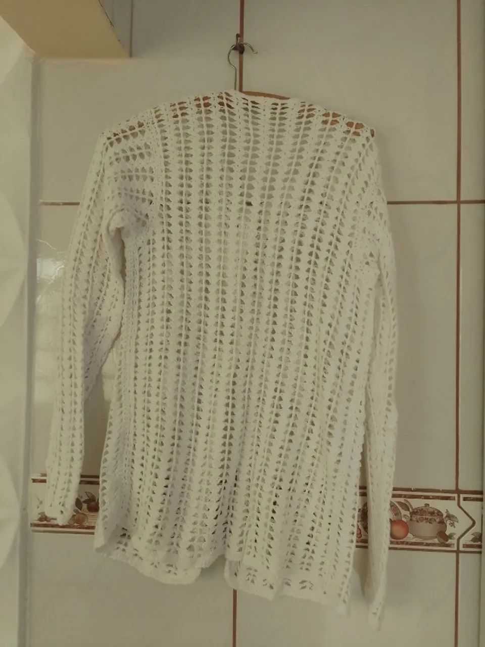 Blusa de crochê cor branca - Foto 3
