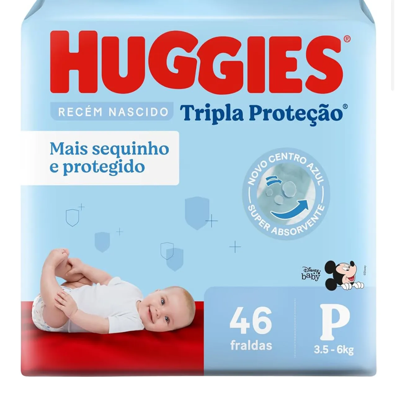 Fraldas P 46 unidades - Huggies Recém Nascido Tripla Proteção