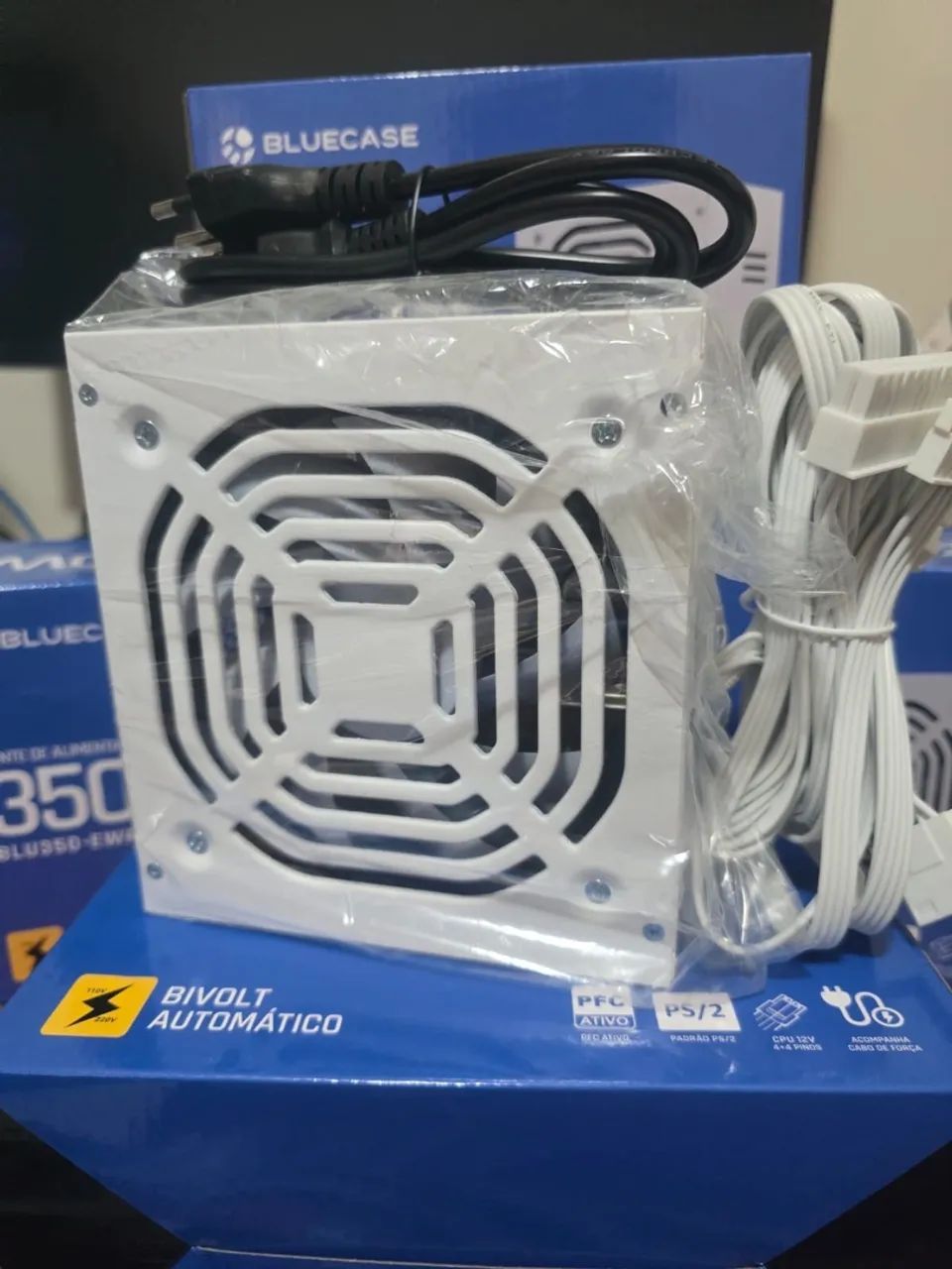 Fonte 350W Branca PFC Ativo Bivolt Auto PS/2 - Foto 2