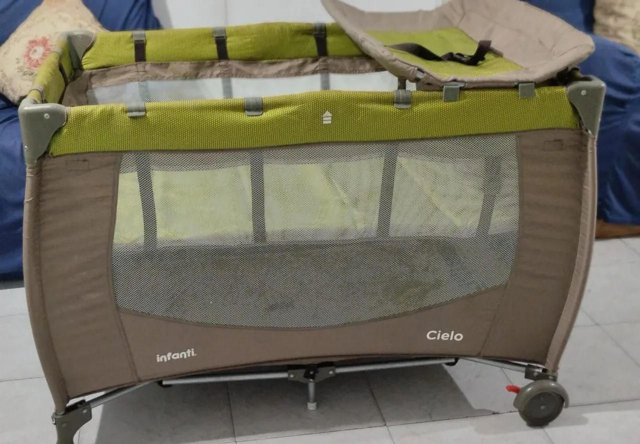 Berço portátil para bebê - Verde - Foto 5
