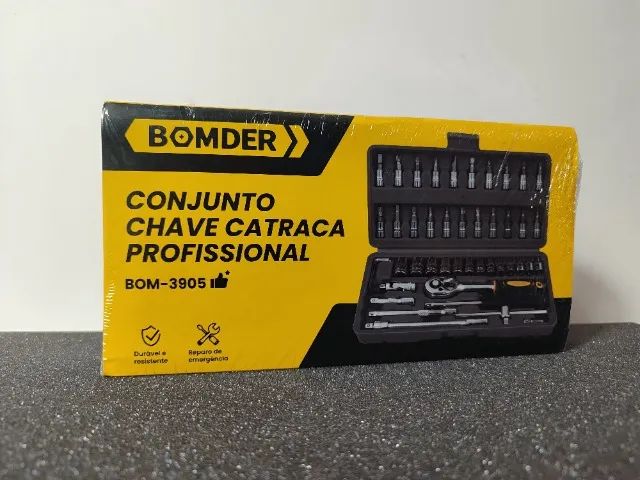 Kit Jogo De Chaves Catraca Soquete Crv 46 Peças Sextavado lacrado