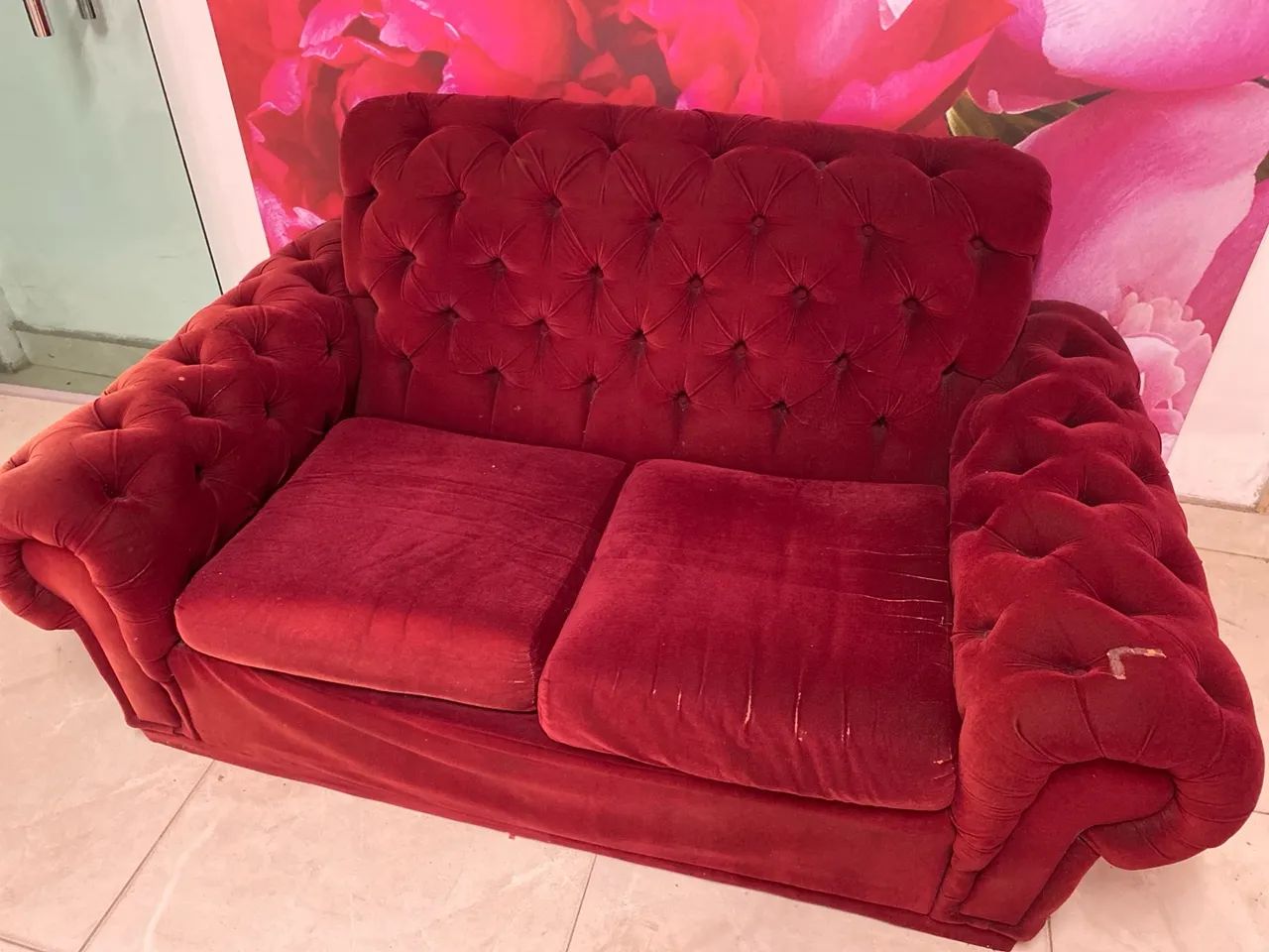 Sofá Vermelho Estiloso 2 Lugares - Foto 3