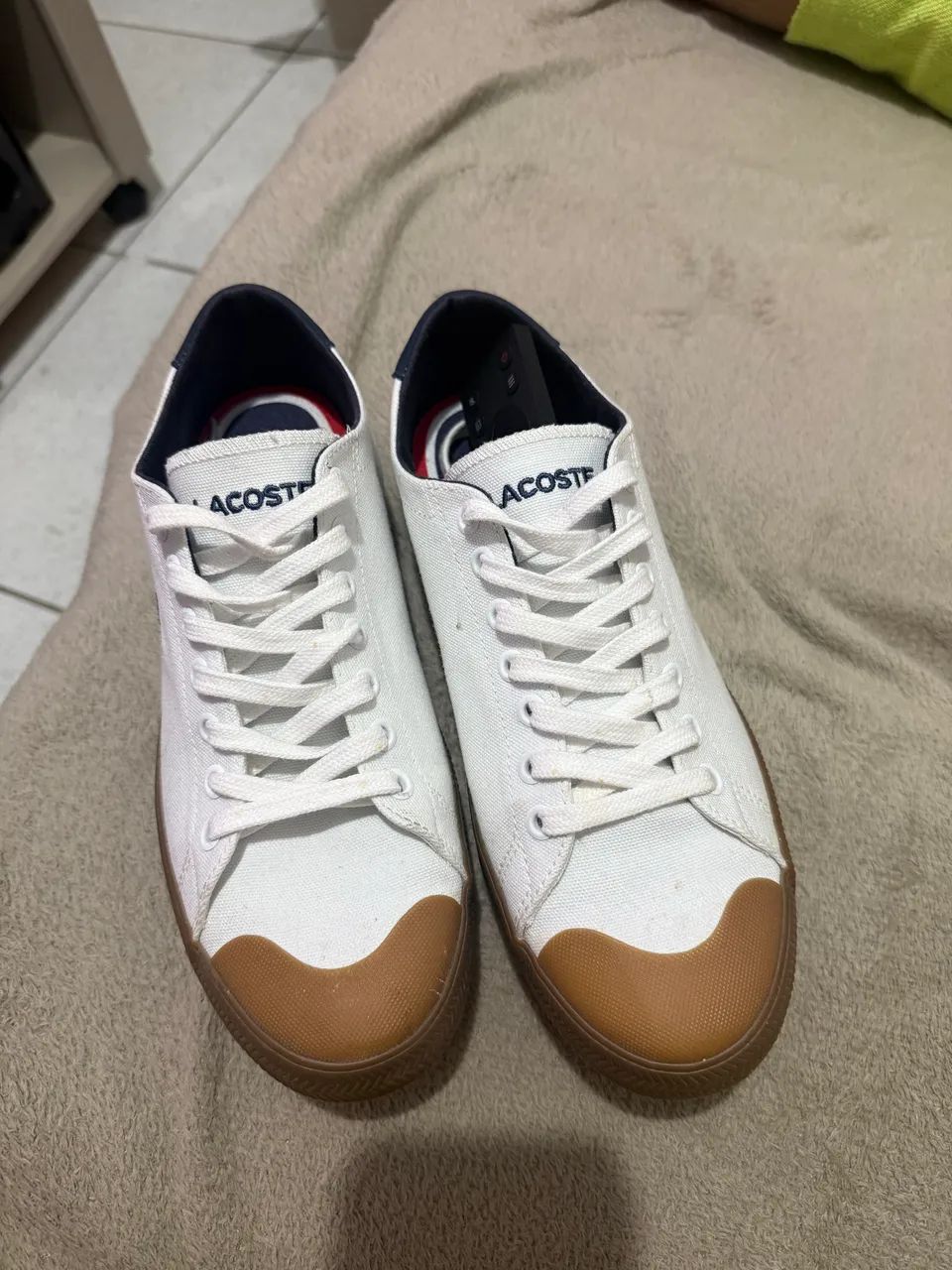 Tênis Lacoste Masculino Gripshot tricolor em lona Calçados