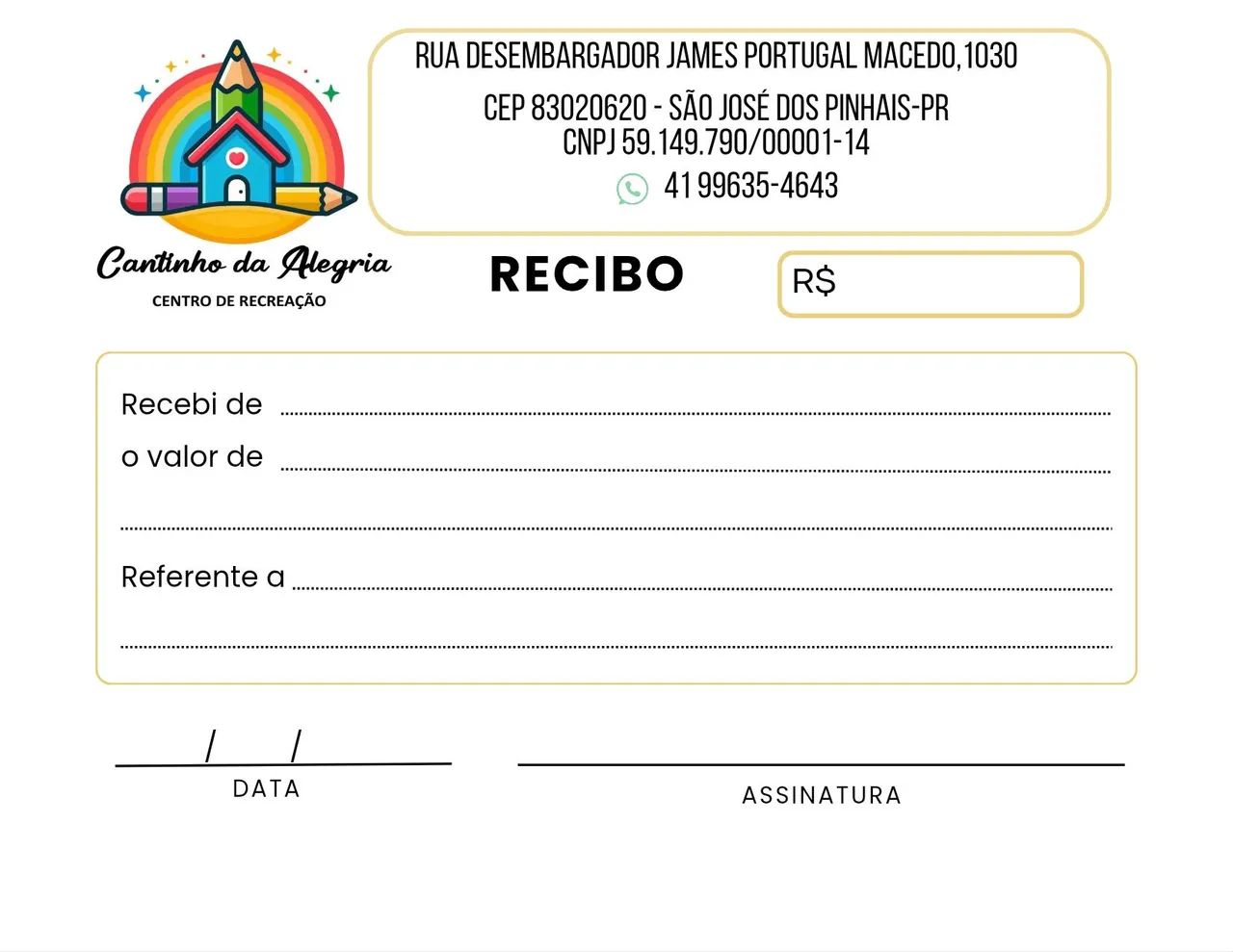 Bloco de Recibo e Pedido Personalizado 