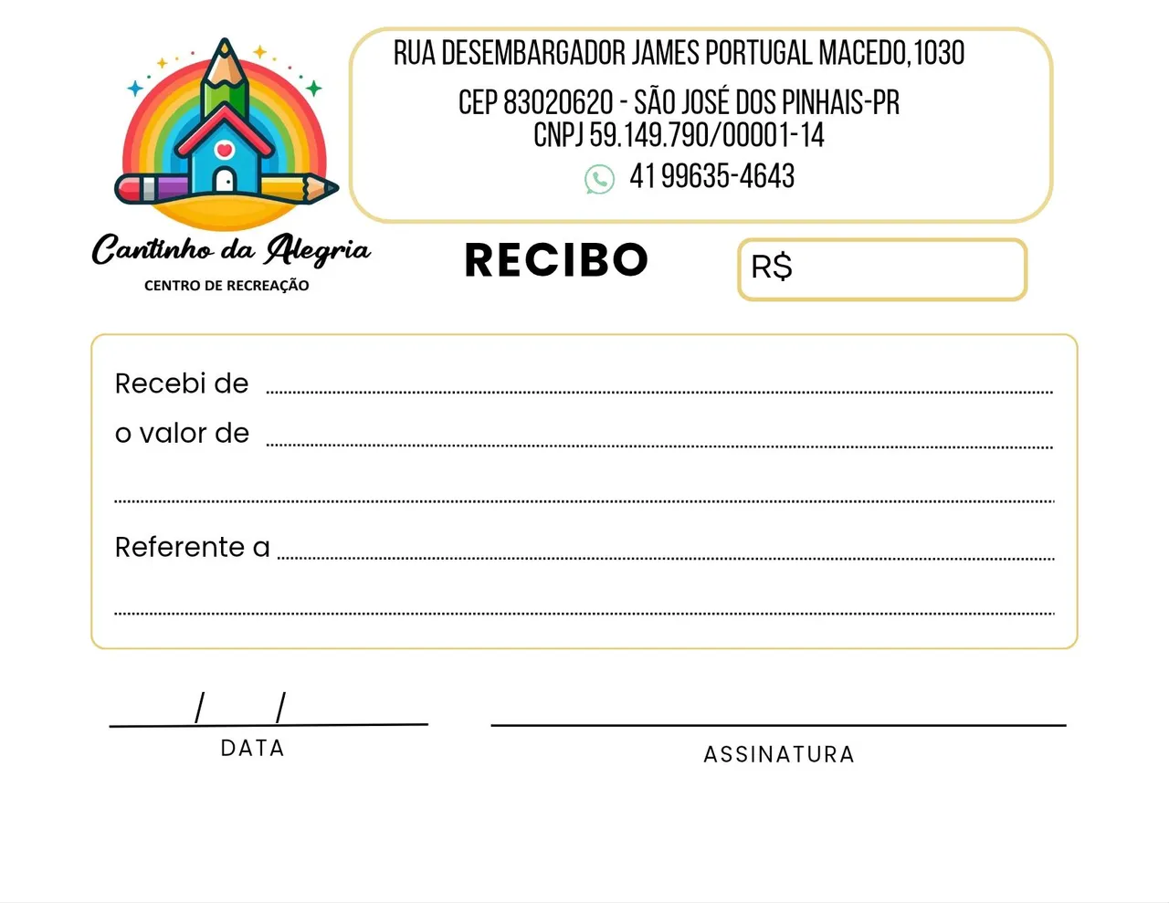 Bloco de Recibo e Pedido Personalizado 