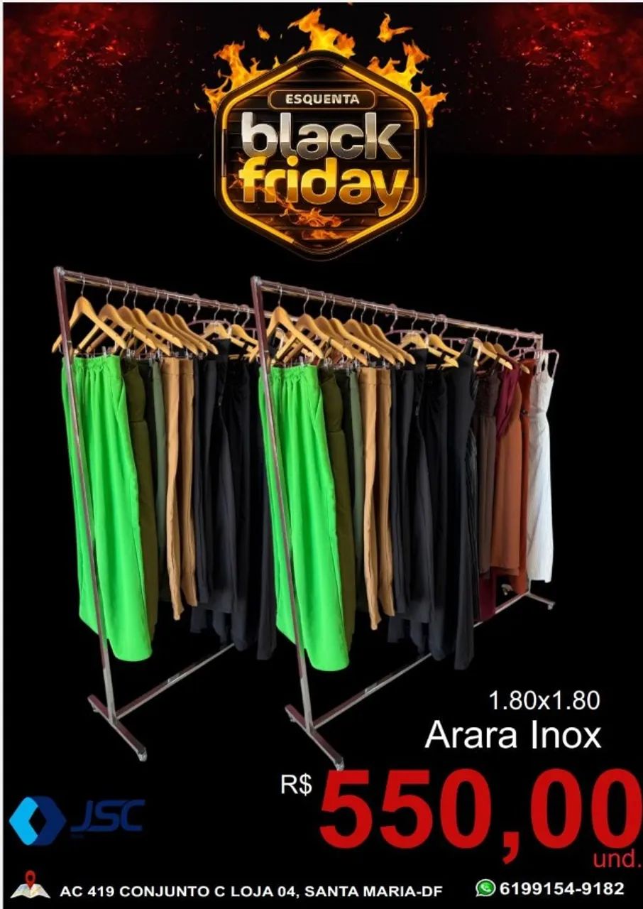 Arara inox com rodinhas OFERTA.