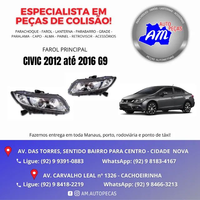 farol civic 2012 a 2016 G9