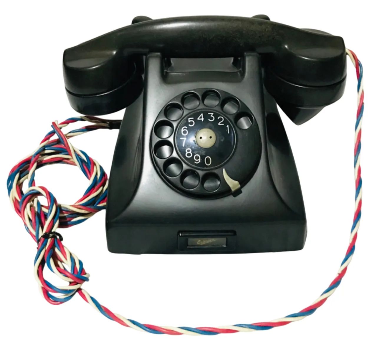 Aparelho de Telefone fixo antigo de disco, preto, de baquilete-MARCA ERICSON anos 60!