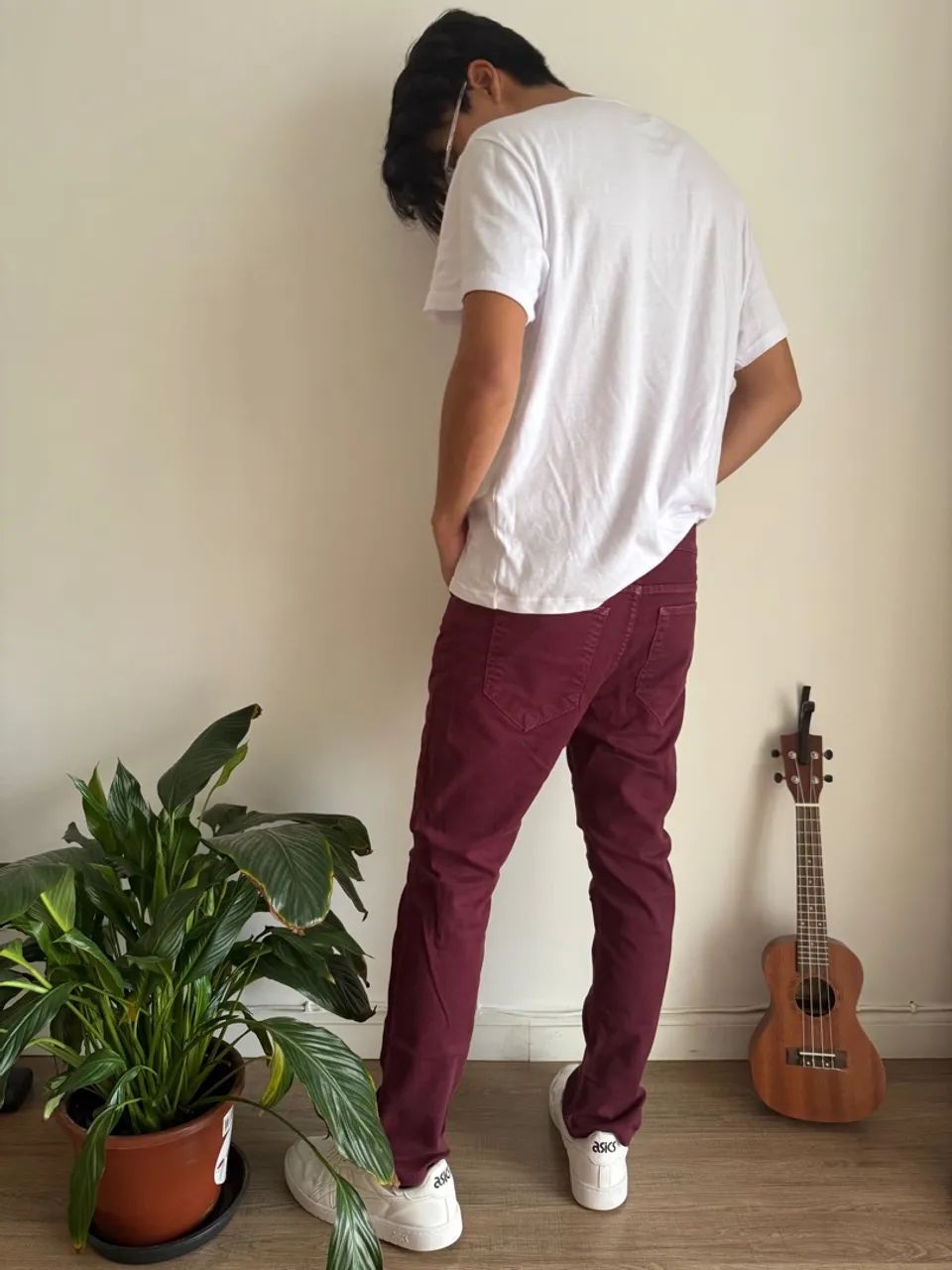Calça Jeans Vinho Masculina - Foto 5