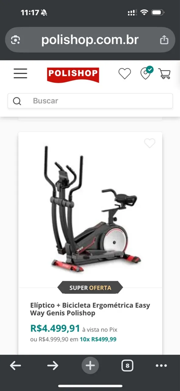 Elíptico + Bicicleta Ergométrica Easy Way Genis Polishop