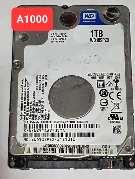 Placa 1 Tb Wd10spzx-21z10t0 - Cod. A1000