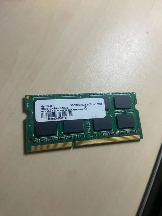 Memória RAM Multilaser SODIMM 8GB PC3L-12800