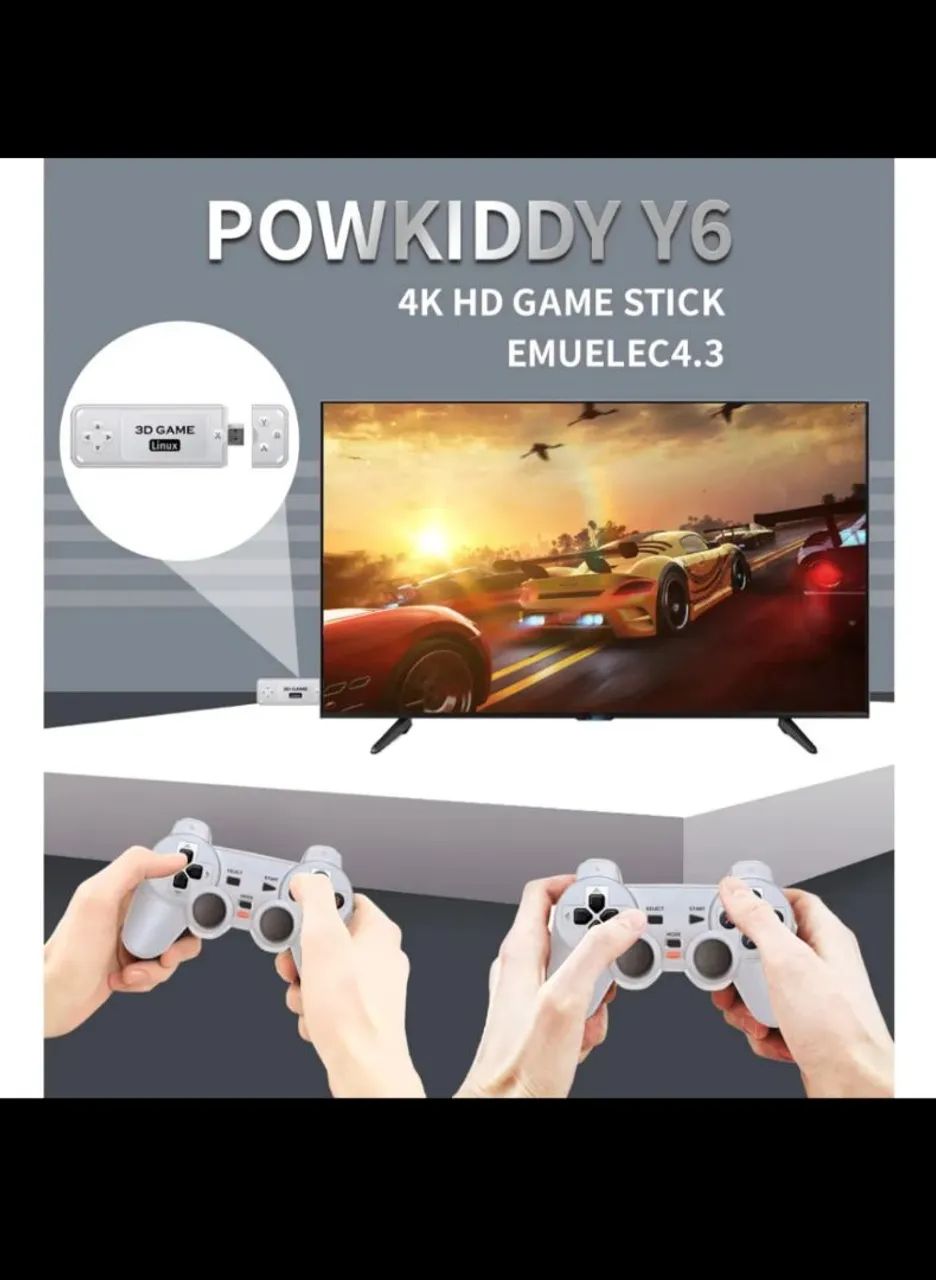 Vídeo Game Gamestick 4K Y6 com 2 Controles sem Fio - Foto 4