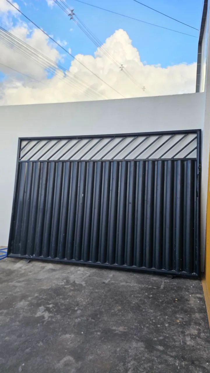Portão de Aço com Grade - preto  - Foto 2