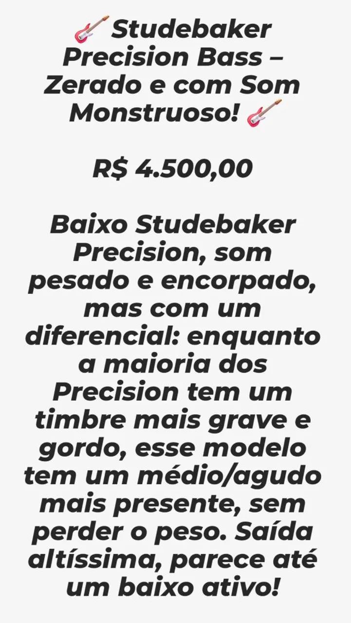 Baixo Studebaker Precision Bass PB - Foto 3