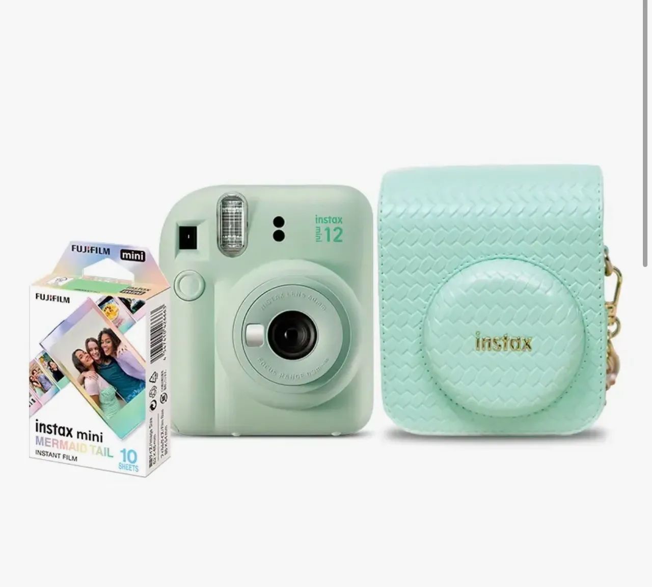 Câmera Instantânea Instax Mini 12 com 10 Filmes e Bolsa Verde