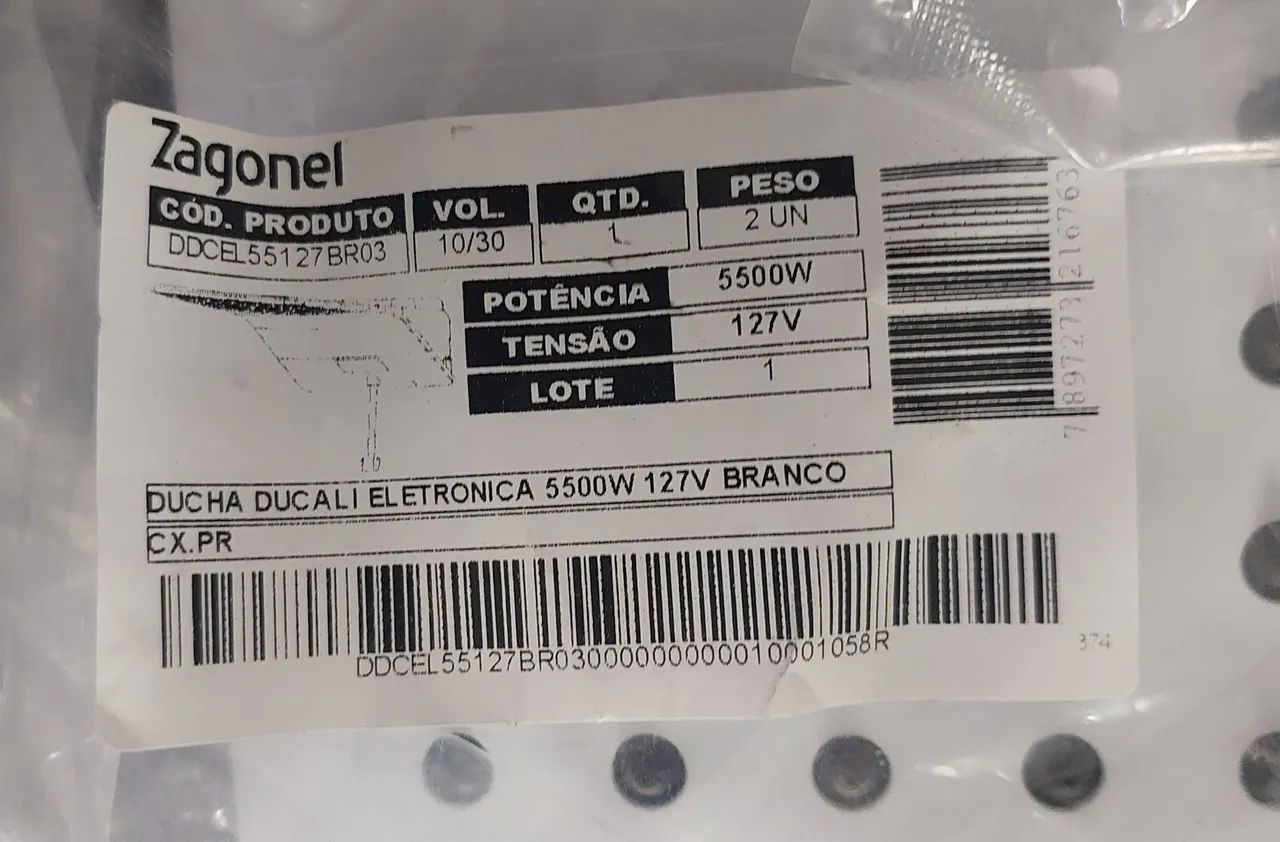 Ducha Ducali Eletrônica Zagonel 5500W 127V - Foto 4