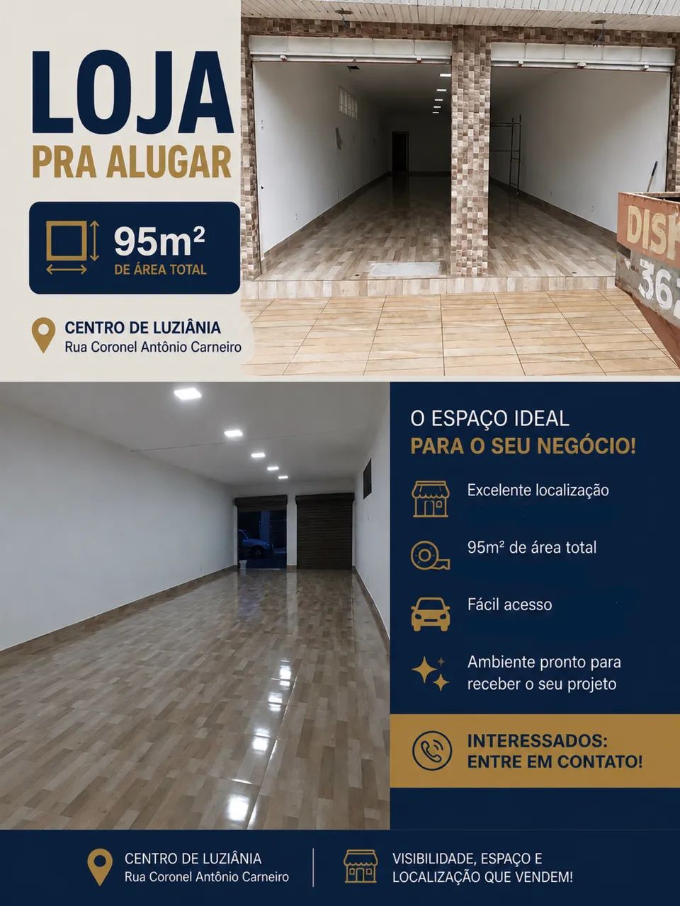 Aluga-se loja no centro de Luziânia 