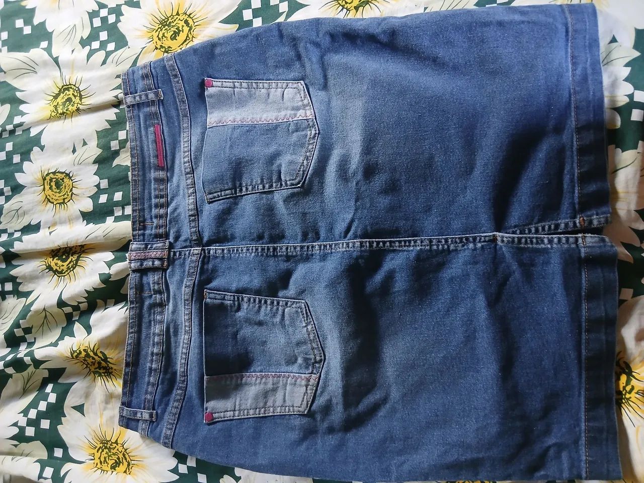 Saia tradicional jeans titanium 46-azul - Foto 4