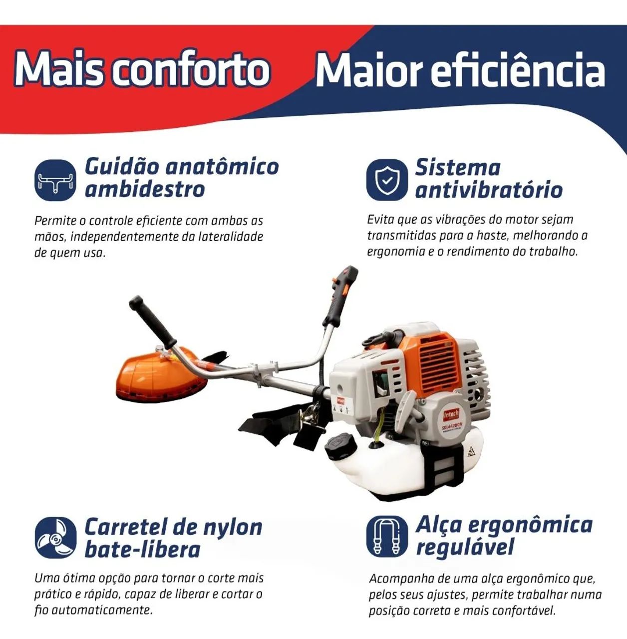 Roçadeira Intech Machine 43cc 2 Hp - Foto 3