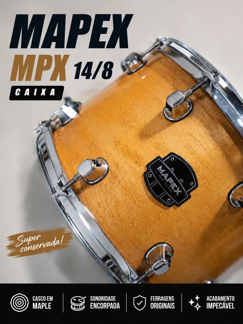 Caixa mapex 14/8 maple 
